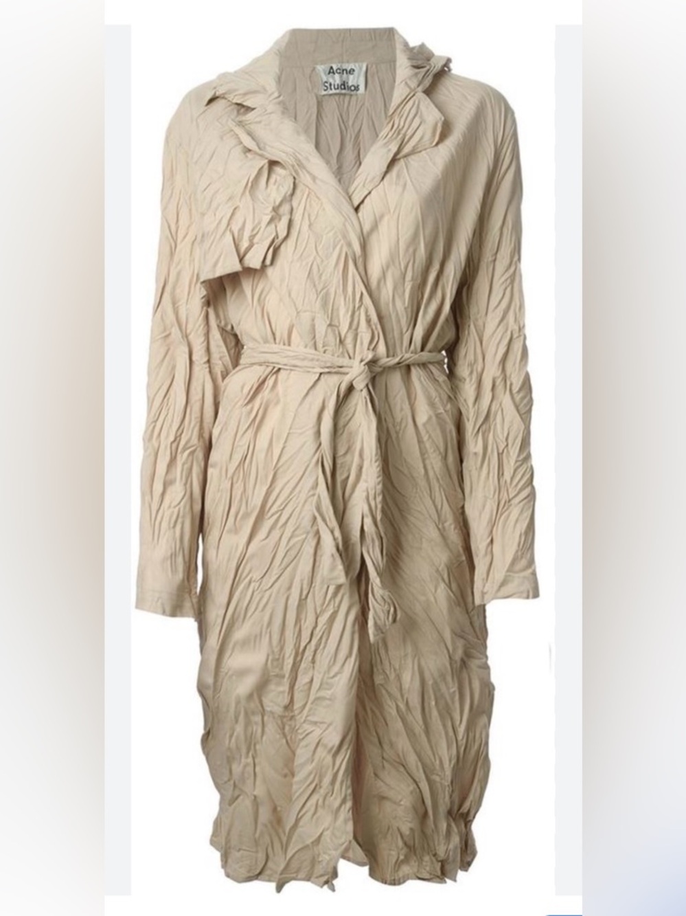 Acne Studios Friday Froissé Wrinkled Trench Coat sz FR 38 PUS15